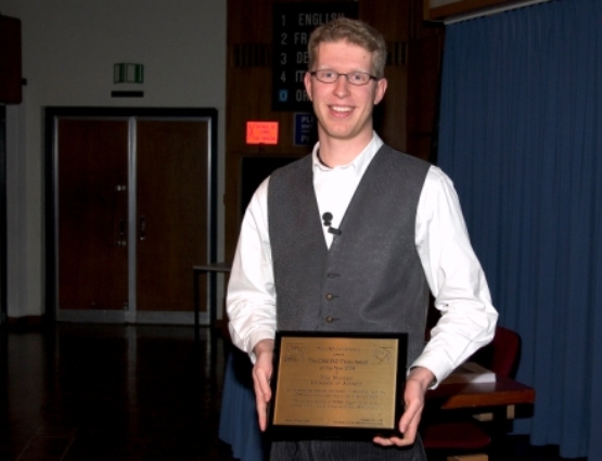 Filip Moortgat with 2004 Thesis Award plaque. Filip Moortgat with 2004 Thesis Award plaque.