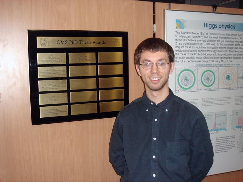 Christophe Delaere with award summary plaque. Christophe Delaere with award summary plaque.