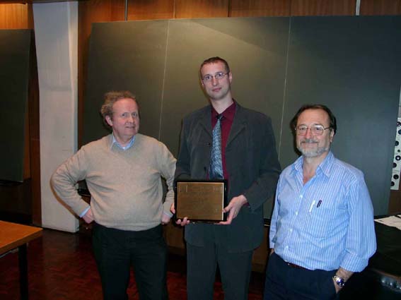 Ludwik Dobrzynski, Ivica Puljak, and Daniel Denegri at the March 2002 Award presentation. Ludwik Dobrzynski, Ivica Puljak, and Daniel Denegri at the March 2002 Award presentation.