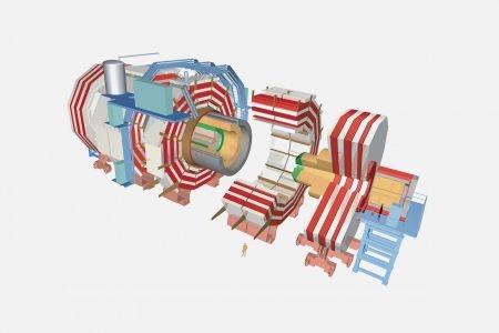 Perspective view of CMS as shown on the cover of the Letter of Intent, 1992. Alt