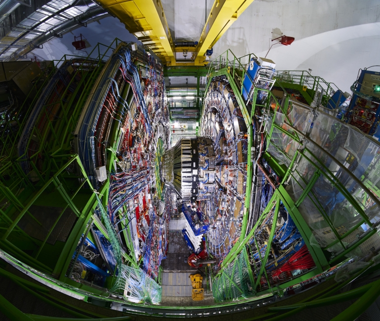 View of the CMS detector during the HCAL team operations. Credit: J.M. Ordan, CERN