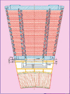 HCAL module showing sampling layers.