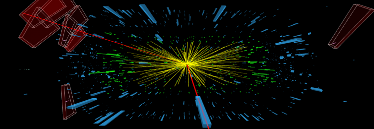 Event display before using the tau embedding technique. The (red) muon in the center of the detector will be replaced with a tau candidate.