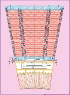 HCAL module showing sampling layers. Alt