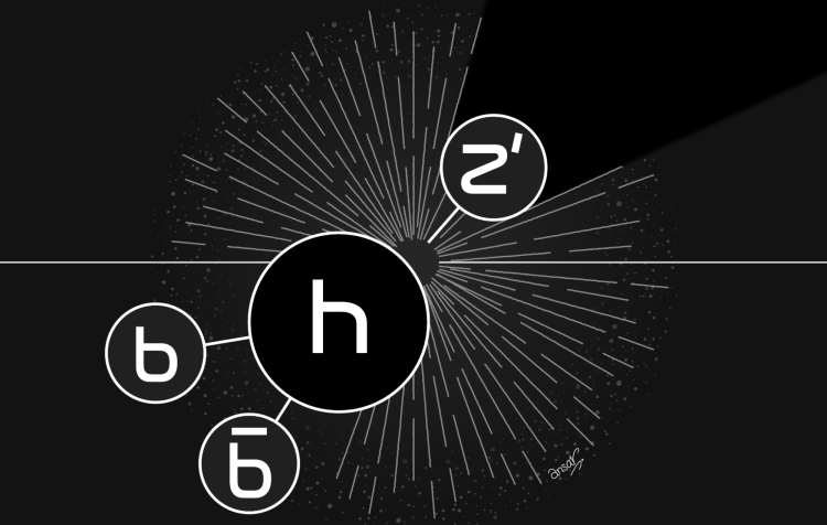 An artistic representation of the production of dark Higgs boson.