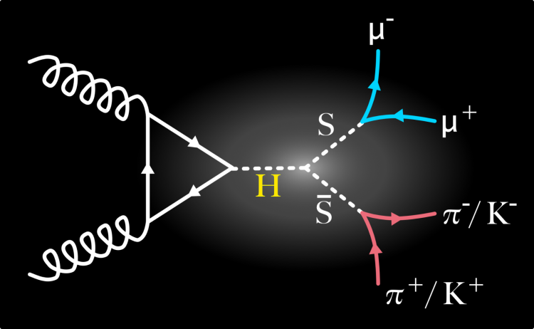 An illustrative Feynman diagram for the process.