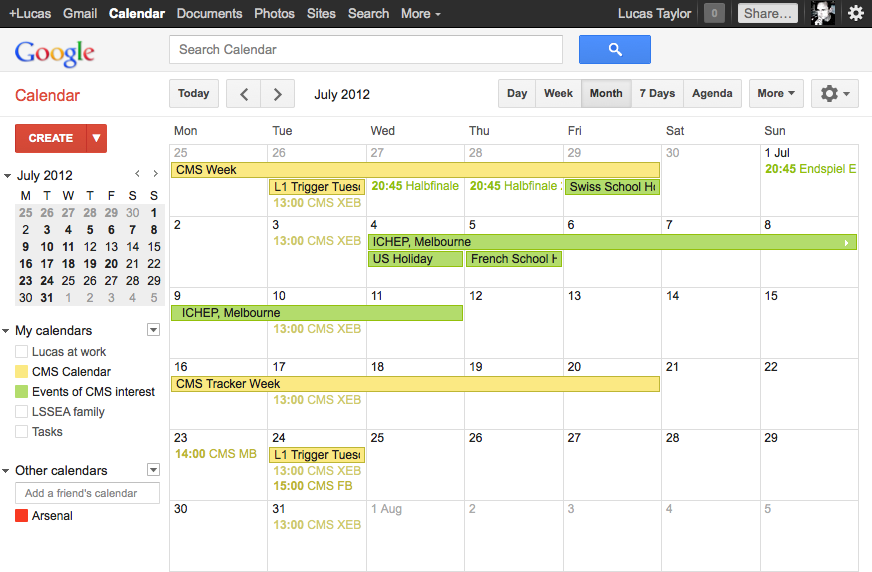 CMS Calendar now in Google iCal CMS Experiment