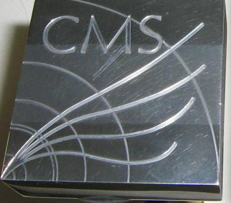 The CMS Young Researcher's Prize medal, made out of a piece of the CMS magnet's conductor