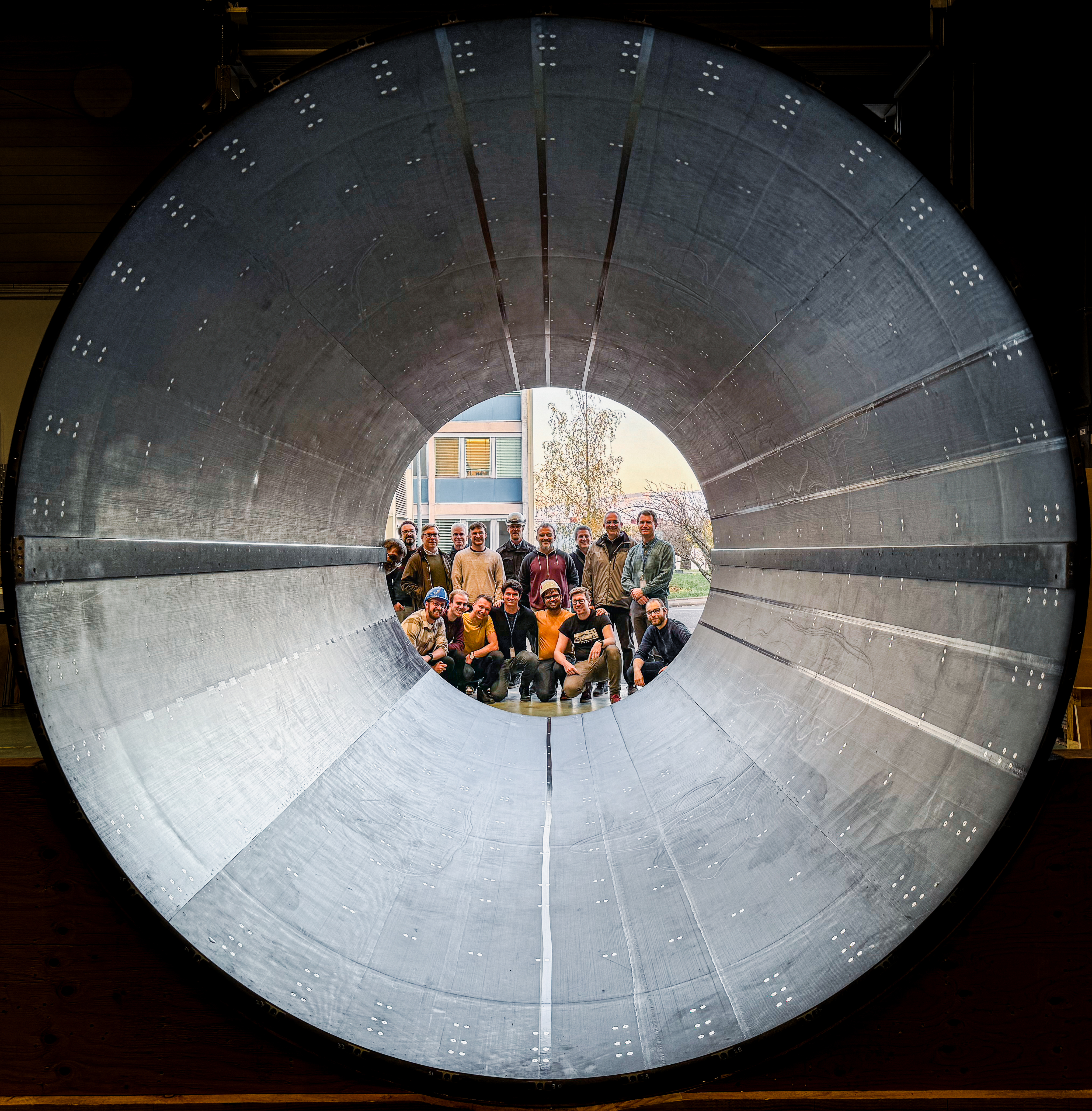 Some of the BTST Team after successfully unloading the tube at CERN