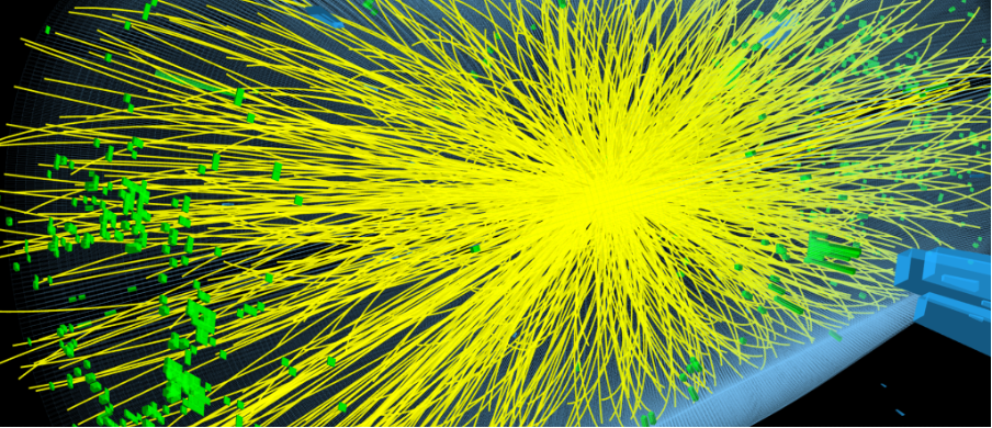 Simulation of a typical HL-LHC event with 200 pileup in CMS