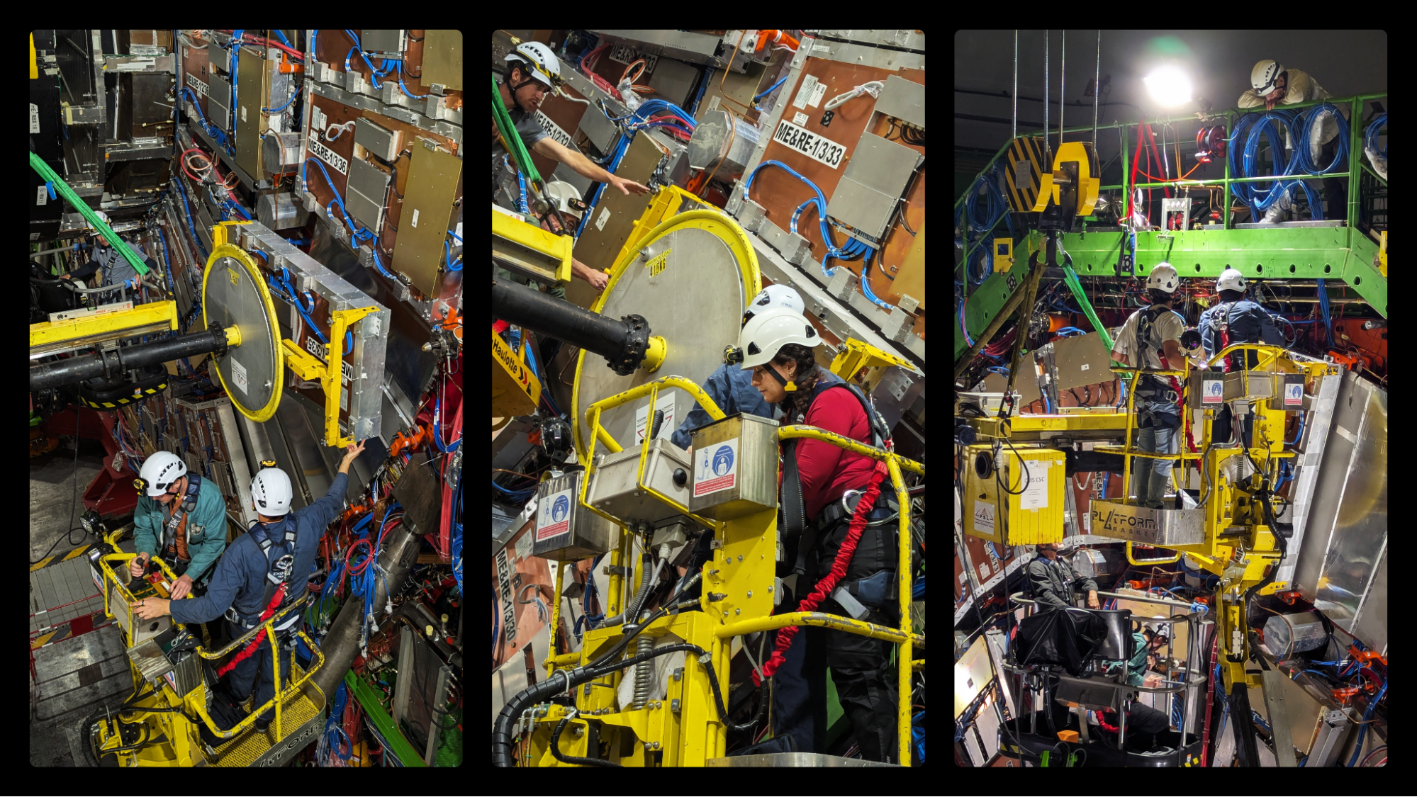 Above: Removal of the inner-ring (ME1/1) chambers.