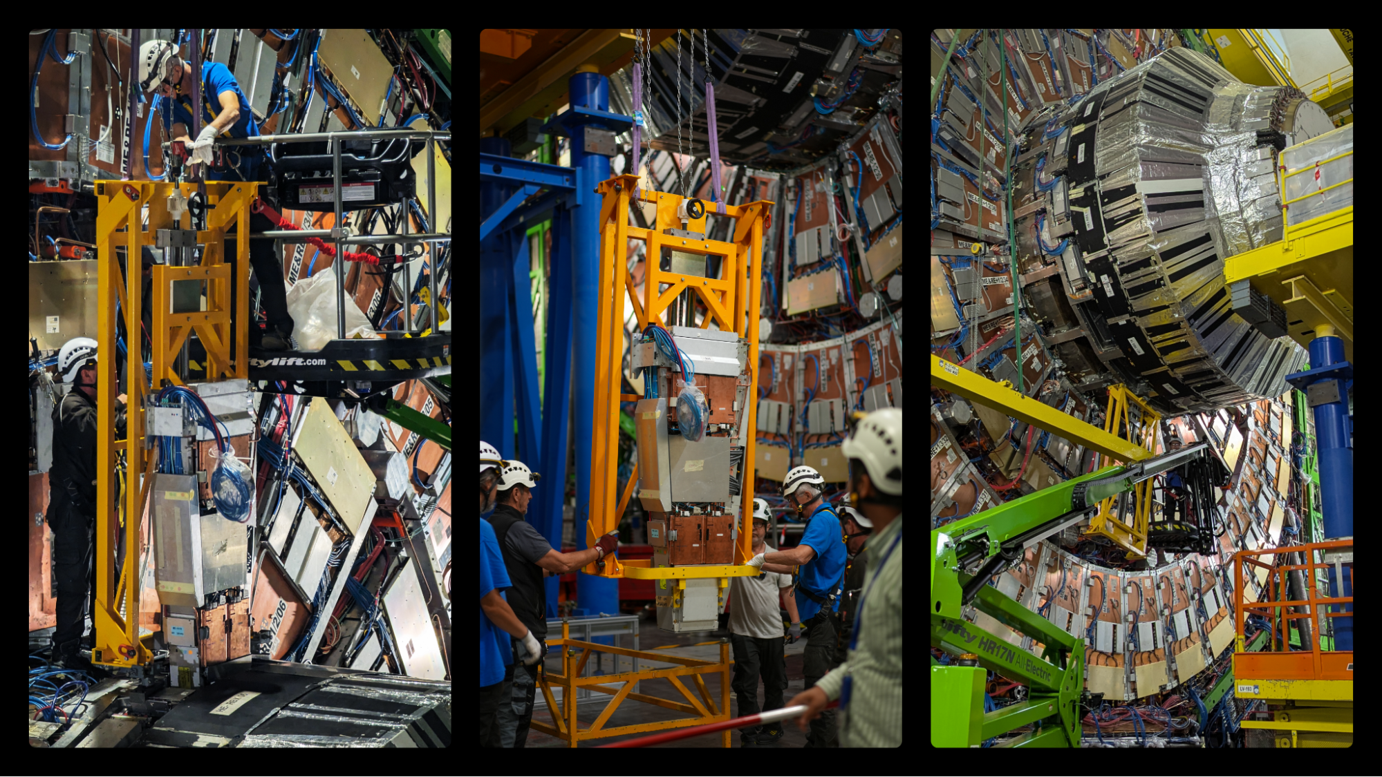 Above: Removal of the outer-ring (ME1/3) chambers.