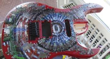 The jigsaw-puzzle body of the CMS guitar