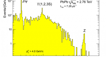 Invariant mass spectrum of pairs of oppositely-charged muons produced in lead-le