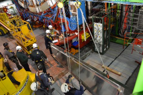 Lifting the 230kg Super Module into position