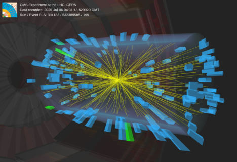 A candidate event recorded by the CMS detector.