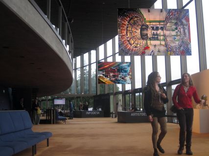 The corridor at Ars Electronica during the festival